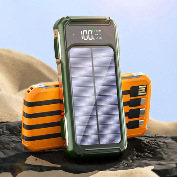 Павербанк високої ємності 30000mAh на сонячній батареї Solar Power Bank 4 в 1 | Зображення 6