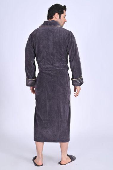 Чоловічий халат Nusa 1455 з тапочками коричневий L/XL | Зображення 2