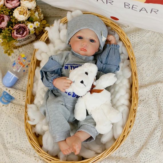 Колекційна Силіконова Лялька Реборн Анатомічний Новонароджений Пупс Хлопчик Камерон (Вінилова Лялька) 50 см
