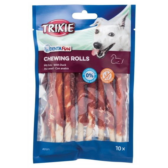 Лакомство для собак с уткой Trixie Denta Fun Chewing Rolls 12 см, 80 гр