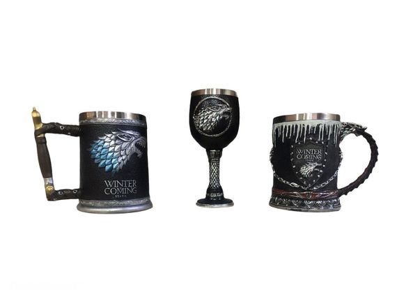 Подарунковий набір Чашка Келих 3D Гра Престолів Game Of Thrones Winter Is Coming Stark Старк | Зображення 3