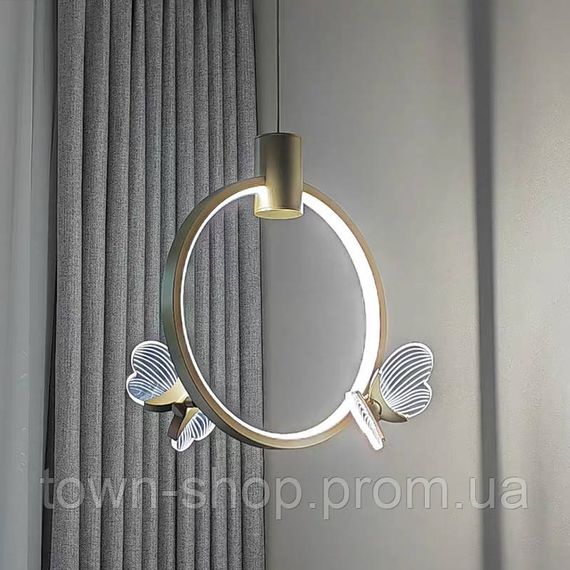 Люстра потолочная LED C1201-2-k Золото 45-100х23х33 см. | Зображення 1