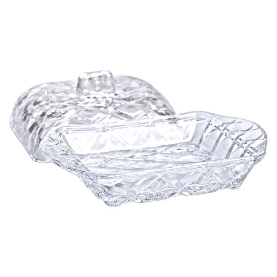 Масленка стеклянная для сливочного масла с крышкой 16.5х10.5х8 см подставка для сливочного масла HP-YH-45 | Зображення 3