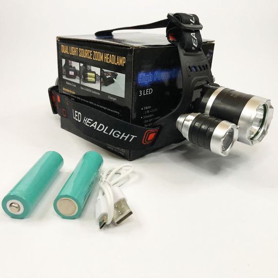 Наголовный фонарь, Аккумуляторный фонарь на голову с зарядным устройством, Водонепроницаемый фонарик RT-80 | Зображення 9