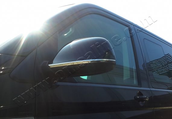 Смужки на дзеркала (2 шт., нерж) для Volkswagen T6 2015-2024, рр | Зображення 2