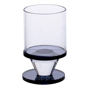 Підсвічник скляний 6×10 см на одну свічку підсвічник келих на ніжці декоративний Сірий HP-4-19S