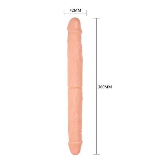 Фалоімітатор двосторонній Baile Double Dones реалістичний, бежевий, 36 × 4,6 см Sex Aura | Зображення 5