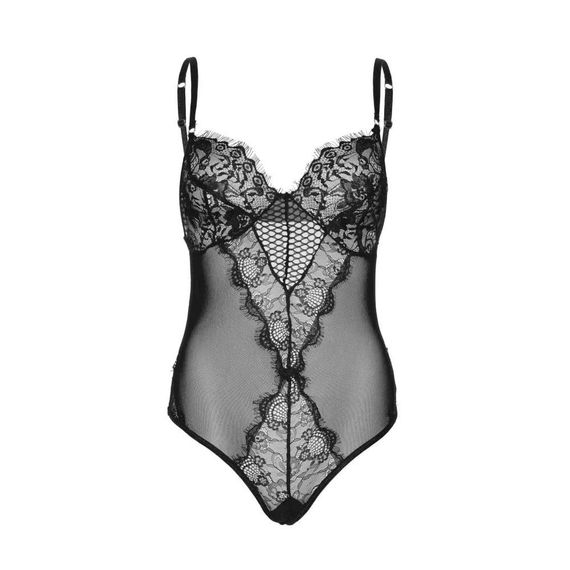 Боді з мережива та напівпрозорої чорної сітки Leg Avenue, S sexstyle | Зображення 5