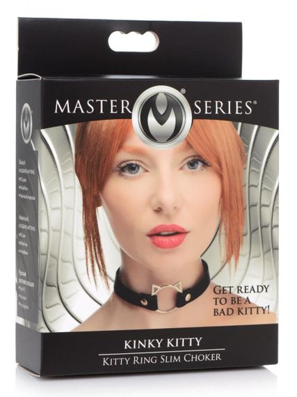 Чокер Master Series Kinky Kitty Ring Slim Choker - Black | Зображення 3