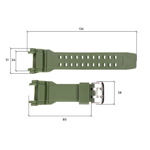 Ремінець для годинника Skmei 1343AG Army Green | Зображення 2