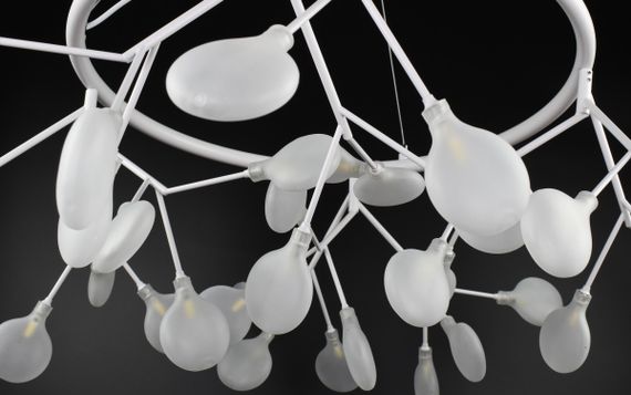 Люстра підвісна на 36 лампочок 27053 Білий 50-120х100х100 см. | Зображення 8