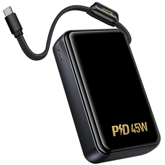 Портативное ЗУ Power Bank Hoco Q54 Shine PD45W with cable 20000 mAh Metal gray | Зображення 3