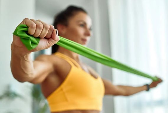 Стрічка-еспандер для фітнесу та реабілітації U-POWEX Fitness band 0.5мм. (9.1 кг) Green (UP_1007_Green) | Зображення 5