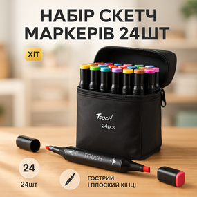 Набір художній набір, професійних різнокольорових двосторонніх маркерів Якісні спиртові маркери QY-30