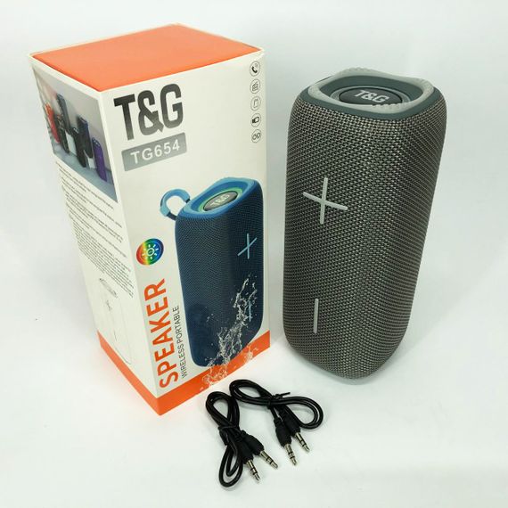 Портативна колонка Bluetooth TG654 8W з підсвічуванням, Бездротова колонка портативна потужна. Колір: сірий | Зображення 4