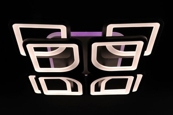 Люстра світлодіодна стельова LED світильник для квартири на стелю лед з пультом 25751 Чорний 11х43х43 см. | Зображення 5