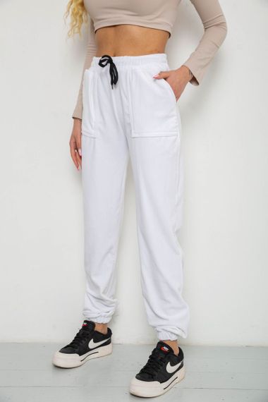 Штаны женские велюровые  -уценка, цвет белый, 238R58168-U-7 | Зображення 2