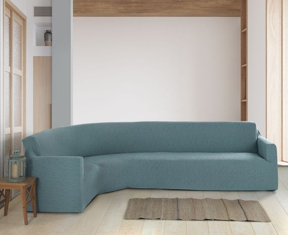 Жакардовий чохолна кутовий диван Kora без спідниці М'ятний