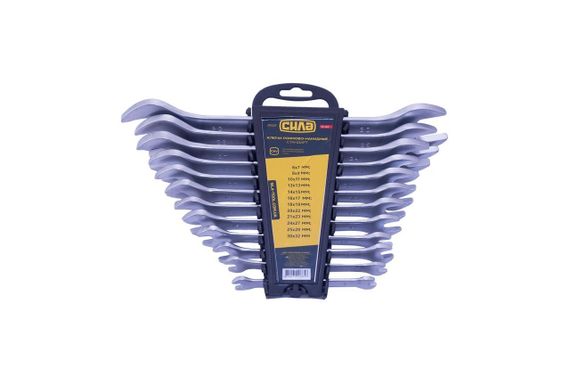 Набор ключей рожковых CrV 6-23, 24x27, 25х28, 30х32мм (12шт) СИЛА | Зображення 2