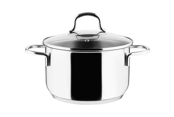 Каструля Vinzer Techno 50081, 2.4 л, 18 см, з нержавіючої сталі з кришкою, для всіх типів плит | Зображення 1