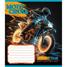 Зошит учнівський "Мотокрос" 012-520071L-1 в лінію, 12 аркушів