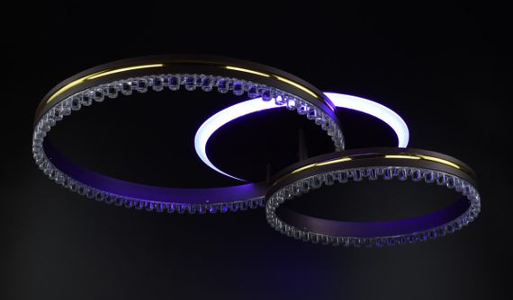 Люстра світлодіодна стельова LED світильник для квартири на стелю лед з пультом 26029 Коричневий 12х40х61 см. | Зображення 6