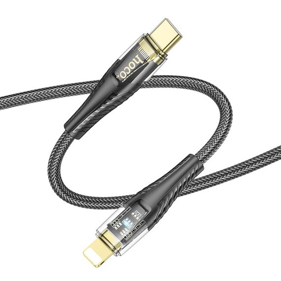 Кабель Hoco U121 з індикатором Type-C to Lightning PD 27W 1.2m black | Зображення 3