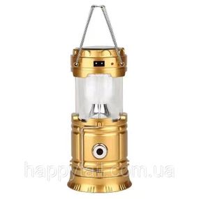 Фонарь кемпинговый светодиодный 36 Вт с USB зарядкой ручкой и подвесом HP-DT-1GOLD аккумуляторный светильник