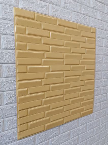 3D панель самоклеящая 70х77х0.7 см Обои декоративная кладка под кирпич Самоклейка стеновая 3Д Бежевый песочный | Зображення 4