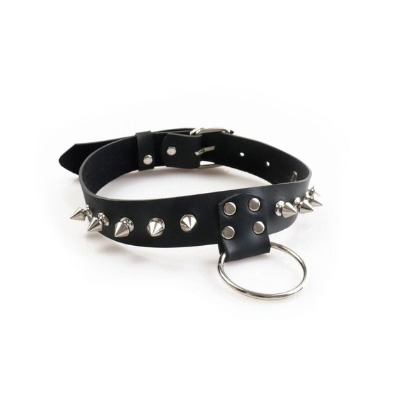 Чоловічий шкіряний чокер з шипами Art of Sex Stiles Leather and Spikes Чорний One Size | Зображення 1