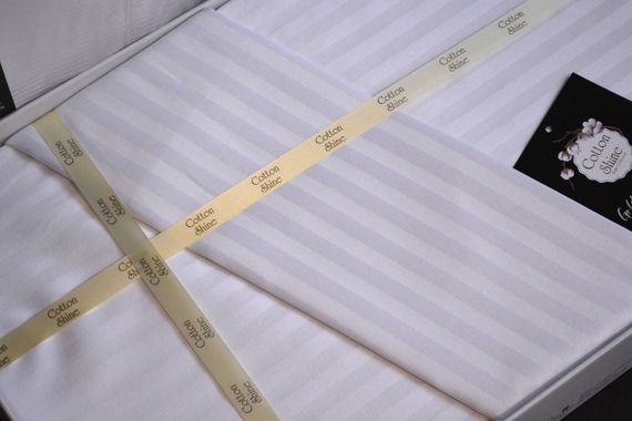 Постельное белье Cotton Shine Stripe Satin 200х220 Beyaz | Зображення 1