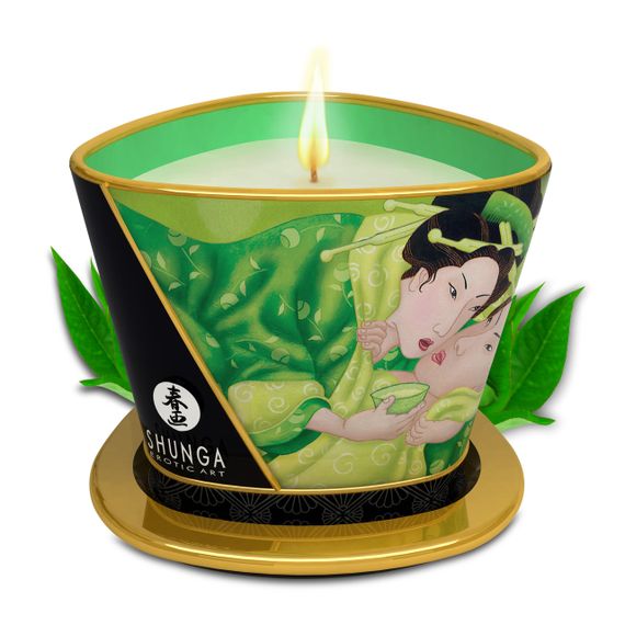 Масажна свічка Shunga Exotic Green Tea, аромат зеленого чаю, 170 мл (Канада) sexstyle