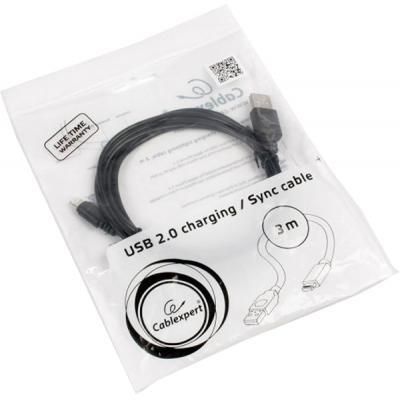 Дата кабель USB 2.0 AM to Micro 5P 3.0m Cablexpert (CCP-mUSB2-AMBM-10) | Зображення 3