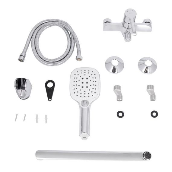 Смеситель для ванны Qtap Grand с поворотным изливом (c душевым гарнитуром) QTGRACRM005 Chrome | Зображення 6