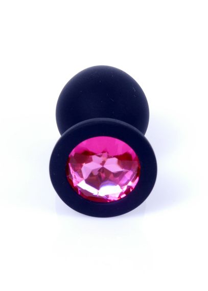 Анальна пробка - Jewellery Silicone Black Plug M Pink | Зображення 2