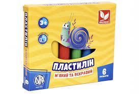 Набір пластиліну 6 кольорів Школярик 83811905 восковий