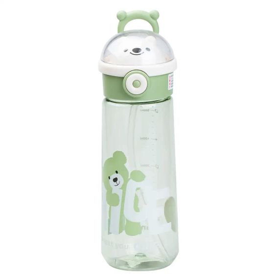 Пляшка для води 620 мл з трубочкою багаторазова Зелена HP17300GR