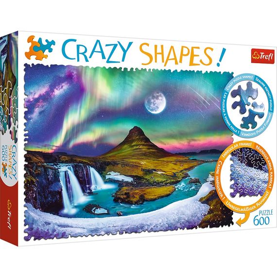 Пазли "Північне сяйво над Ісландією", 600 елементів 11114 Trefl Crazy Shapes (5900511111149)