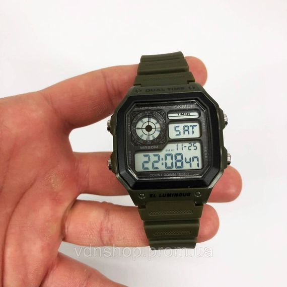 Військові годинники з підсвічуванням SKMEI 1299AG, Стильні тактичні годинники для чоловіків AR-53 | Зображення 6