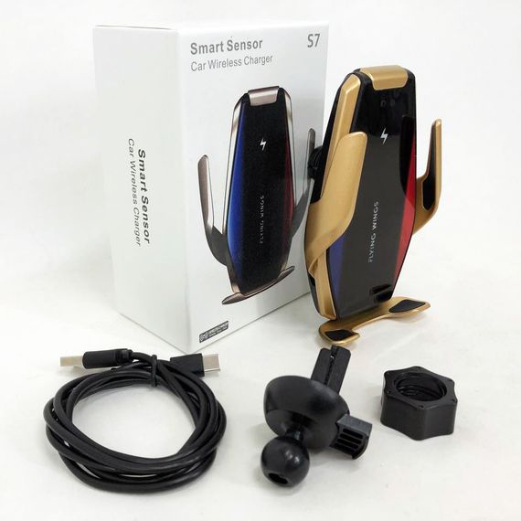 Автомобільний тримач S7 для телефону з швидкою зарядкою S7. AW-226 Колір: золотий | Зображення 4