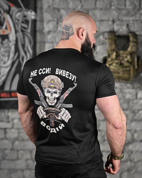 Тактическая потоотводящая футболка водитель черная ДЛ6481 | Зображення 3