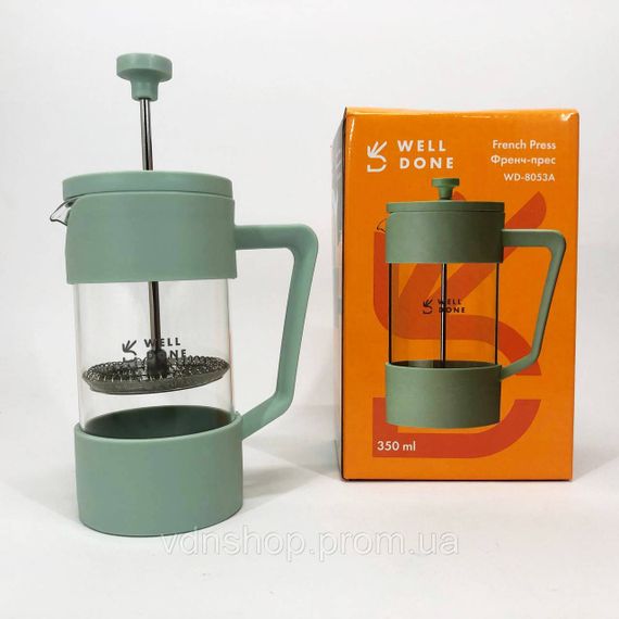 Стильный френч-пресс для чая и кофе Well Done WD-8053A 350 мл, Чайник заварник, Чайники для заварки QL-45 | Зображення 6