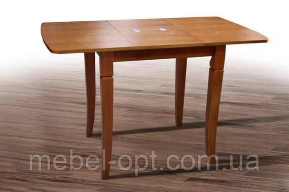 Дерев'яний обідній стіл Лінда, розкладний, колір коньяк 800х(+350)х650 | Зображення 1