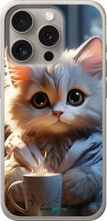 Чохол на iPhone 15 Pro Білий кіт "5646u-3096-2448"