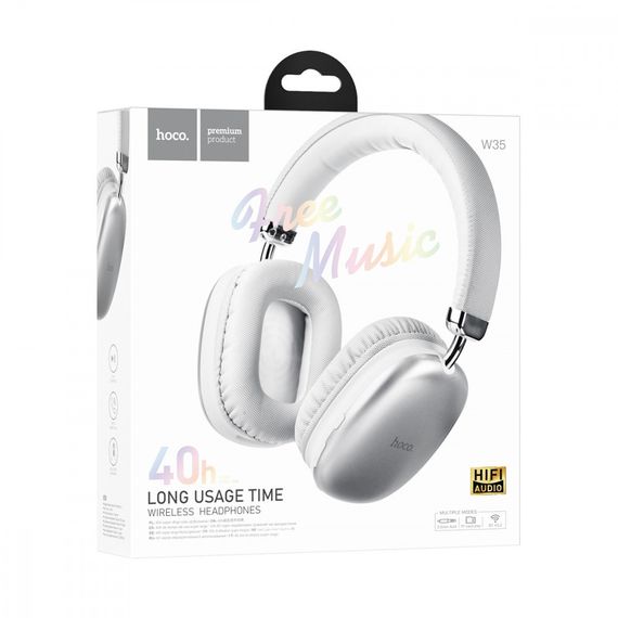 Беспроводные блютуз наушники с микрофоном HOCO W35 White | Зображення 5