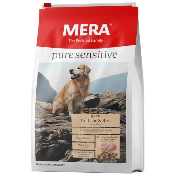 Корм Mera Pure Sensitive Dog Senior Truthahn & Reis с индейкой для пожилых собак всех пород 12.5 кг