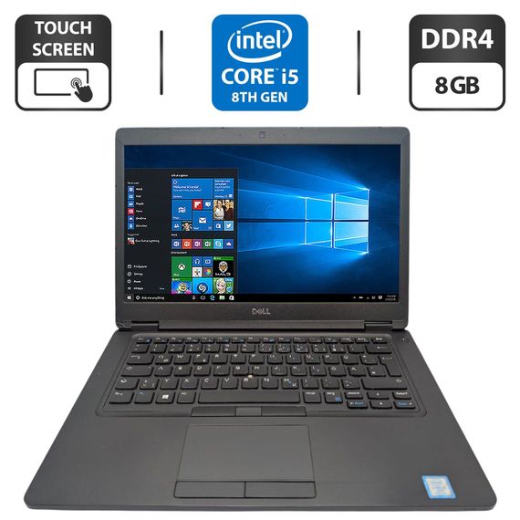 Ультрабук Б-клас Dell Latitude 5490 / 14" (1920x1080) IPS Touch / Intel Core i5-8350U (4 (8) ядра по 1.7 - 3.6 GHz) / 8 GB DDR4 / 500 GB HDD / Intel UHD Graphics 620 / WebCam б/в