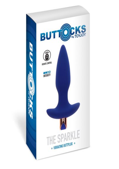 Анальна пробка з вібрацією Toy Joy Sparkle Buttplug з дистанційним керуванням, синій Sex Aura | Зображення 6