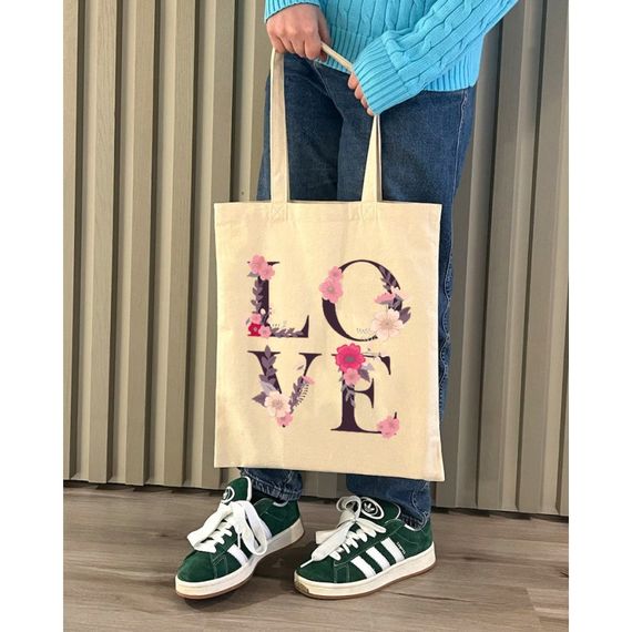 Екошопер Bookopt ВК4072 LOVE (квіти), бежевий | Зображення 7