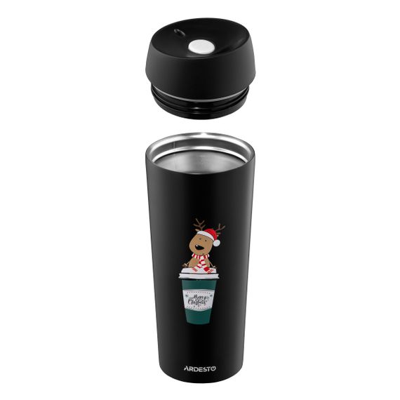 Термочашка Ardesto Сoffee Time Reindeer AR2645RN 450 мл чорна | Зображення 4